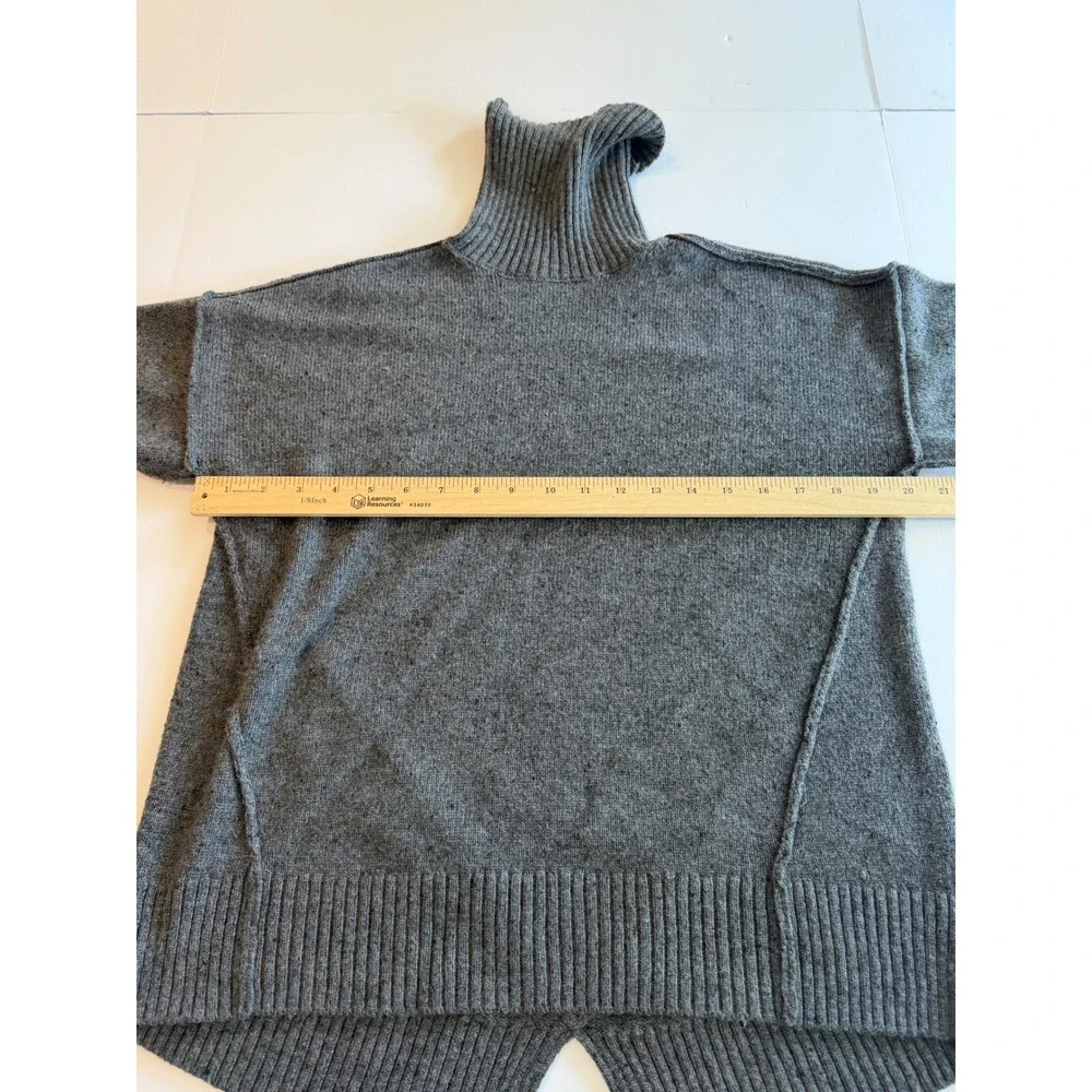 Michael Kors Womens Gray Turtleneck Sweater Wool Blend Split Hem Size Small